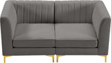 Alina Velvet Modular Sofa: Luxurious Deep Channel Tufting for Modern Comfort and Custom Configurations