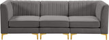 Alina Velvet Modular Sofa: Luxurious Deep Channel Tufting for Modern Comfort and Custom Configurations