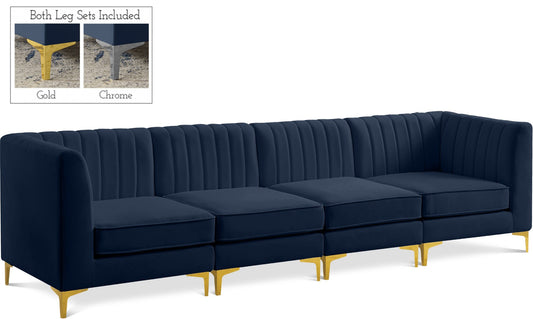 Alina Velvet Modular Sofa – Luxurious Deep Channel Tufting, Customizable Design for Modern Living Spaces