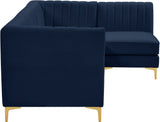 Alina Velvet Modular Sectional Sofa with Deep Channel Tufting for Modern Home Comfort & Style