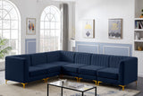 Alina Velvet Modular Sectional Sofa with Deep Channel Tufting for Modern Home Comfort & Style