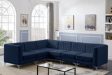 Alina Velvet Modular Sectional Sofa with Deep Channel Tufting for Modern Home Comfort & Style