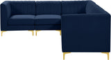 Alina Velvet Modular Sectional Sofa with Deep Channel Tufting for Modern Home Comfort & Style