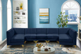 Alina Velvet Modular Sectional Sofa with Deep Channel Tufting for Modern Home Comfort & Style