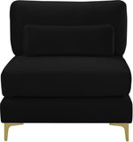 Julia Modular Armless Chair - Cozy Contemporary Design with Customizable Gold and Chrome Legs