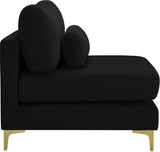 Julia Modular Armless Chair - Cozy Contemporary Design with Customizable Gold and Chrome Legs