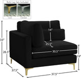 Julia Modular Corner Chair - Cozy Velvet Seating with Custom Gold & Chrome Legs for Modern Living Spaces