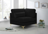 Julia Modular Corner Chair - Cozy Velvet Seating with Custom Gold & Chrome Legs for Modern Living Spaces