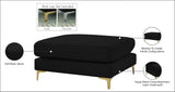 Julia Contemporary Modular Ottoman - Cozy Velvet Seating with Customizable Gold & Chrome Legs