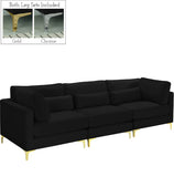 Julia Contemporary Modular Sofa - Soft Velvet Comfort with Customizable Gold & Chrome Legs