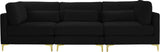 Julia Contemporary Modular Sofa - Soft Velvet Comfort with Customizable Gold & Chrome Legs