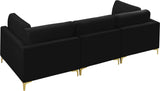 Julia Contemporary Modular Sofa - Soft Velvet Comfort with Customizable Gold & Chrome Legs