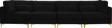 Julia Contemporary Modular Sofa - Soft Velvet Comfort with Customizable Gold & Chrome Legs