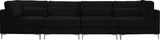 Julia Contemporary Modular Sofa - Soft Velvet Comfort with Customizable Gold & Chrome Legs