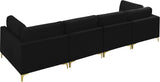 Julia Contemporary Modular Sofa - Soft Velvet Comfort with Customizable Gold & Chrome Legs
