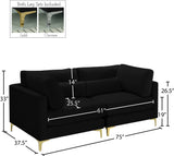 Julia Contemporary Modular Sofa - Soft Velvet Comfort with Customizable Gold & Chrome Legs