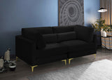Julia Contemporary Modular Sofa - Soft Velvet Comfort with Customizable Gold & Chrome Legs