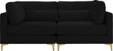 Julia Contemporary Modular Sofa - Soft Velvet Comfort with Customizable Gold & Chrome Legs