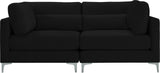 Julia Contemporary Modular Sofa - Soft Velvet Comfort with Customizable Gold & Chrome Legs