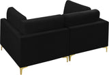 Julia Contemporary Modular Sofa - Soft Velvet Comfort with Customizable Gold & Chrome Legs