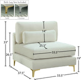 Julia Modular Armless Chair - Cozy Contemporary Design with Customizable Gold and Chrome Legs
