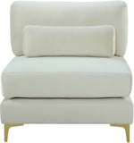 Julia Modular Armless Chair - Cozy Contemporary Design with Customizable Gold and Chrome Legs