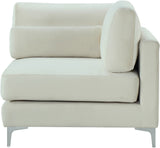 Julia Modular Corner Chair - Cozy Velvet Seating with Custom Gold & Chrome Legs for Modern Living Spaces
