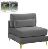 Julia Modular Armless Chair - Cozy Contemporary Design with Customizable Gold and Chrome Legs