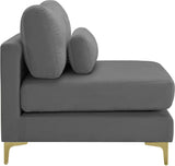 Julia Modular Armless Chair - Cozy Contemporary Design with Customizable Gold and Chrome Legs