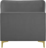 Julia Modular Armless Chair - Cozy Contemporary Design with Customizable Gold and Chrome Legs