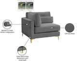 Julia Modular Corner Chair - Cozy Velvet Seating with Custom Gold & Chrome Legs for Modern Living Spaces