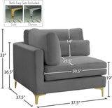 Julia Modular Corner Chair - Cozy Velvet Seating with Custom Gold & Chrome Legs for Modern Living Spaces
