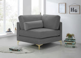 Julia Modular Corner Chair - Cozy Velvet Seating with Custom Gold & Chrome Legs for Modern Living Spaces