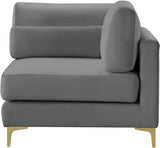 Julia Modular Corner Chair - Cozy Velvet Seating with Custom Gold & Chrome Legs for Modern Living Spaces