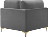 Julia Modular Corner Chair - Cozy Velvet Seating with Custom Gold & Chrome Legs for Modern Living Spaces
