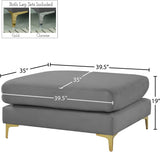 Julia Contemporary Modular Ottoman - Cozy Velvet Seating with Customizable Gold & Chrome Legs