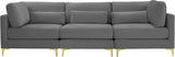 Julia Contemporary Modular Sofa - Soft Velvet Comfort with Customizable Gold & Chrome Legs