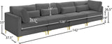 Julia Contemporary Modular Sofa - Soft Velvet Comfort with Customizable Gold & Chrome Legs