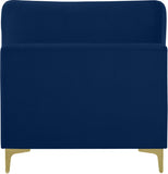 Julia Modular Armless Chair - Cozy Contemporary Design with Customizable Gold and Chrome Legs