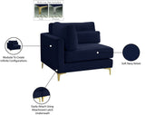 Julia Modular Corner Chair - Cozy Velvet Seating with Custom Gold & Chrome Legs for Modern Living Spaces