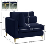 Julia Modular Corner Chair - Cozy Velvet Seating with Custom Gold & Chrome Legs for Modern Living Spaces