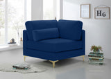 Julia Modular Corner Chair - Cozy Velvet Seating with Custom Gold & Chrome Legs for Modern Living Spaces