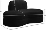Mitzy Contemporary Loveseat – Elegant Kidney-Shaped Design for Modern Living Spaces and Comfort