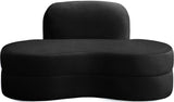 Mitzy Contemporary Loveseat – Elegant Kidney-Shaped Design for Modern Living Spaces and Comfort