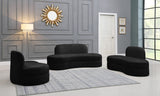 Mitzy Contemporary Loveseat – Elegant Kidney-Shaped Design for Modern Living Spaces and Comfort
