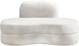 Mitzy Contemporary Loveseat – Elegant Kidney-Shaped Design for Modern Living Spaces and Comfort