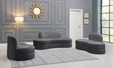 Mitzy Contemporary Loveseat – Elegant Kidney-Shaped Design for Modern Living Spaces and Comfort