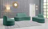 Mitzy Contemporary Loveseat – Elegant Kidney-Shaped Design for Modern Living Spaces and Comfort