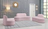 Mitzy Contemporary Loveseat – Elegant Kidney-Shaped Design for Modern Living Spaces and Comfort