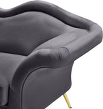 Lips Velvet Chair - Luxurious Boudoir-Inspired Design with Gold Metal Legs for Modern Living Spaces